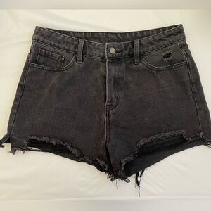 Windsor Distressed Black Jean Shorts High Waisted Size M